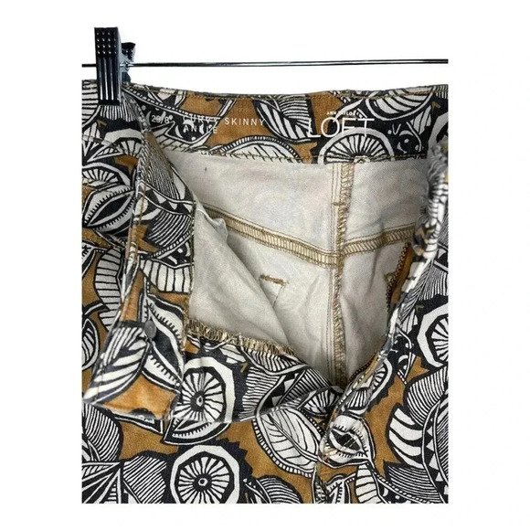 Ann Taylor Loft Size 8‎ Aztec Curvy Skinny Floral Ankle Jean Pants - Picture 3 of 3